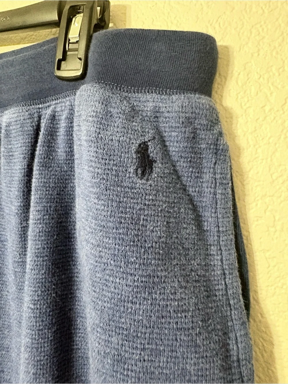 Men’s Polo Ralph Lauren Classic Blue Cotton Waffle Lounge Pants Drawstring Waist